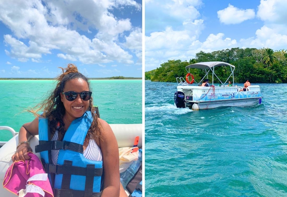 Bateau sur la lagune de Bacalar